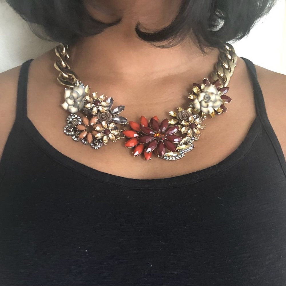 Floral statement necklace.